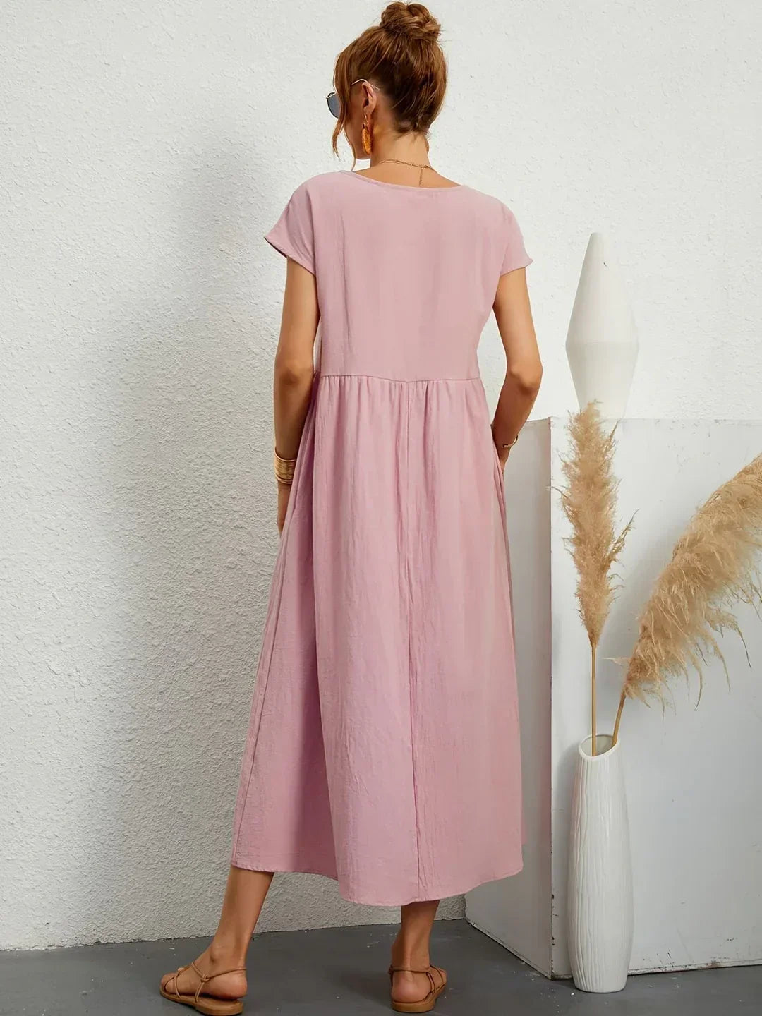 Gabriela™ Vestido Midi Fluido Cubre Abdomen
