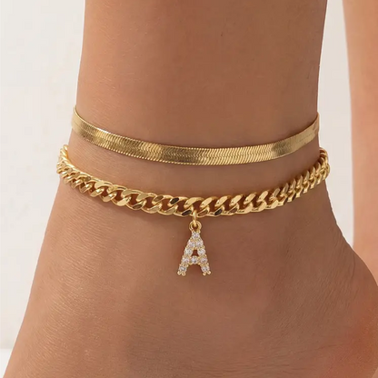 Tobillera Alma™ Hipoalergénica con Inicial Personalizada