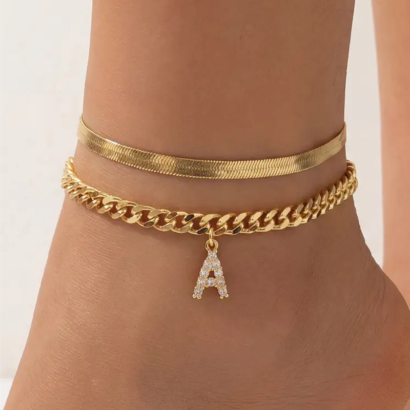 Tobillera Alma™ Hipoalergénica con Inicial Personalizada