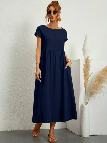 Gabriela™ Vestido Midi Fluido Cubre Abdomen