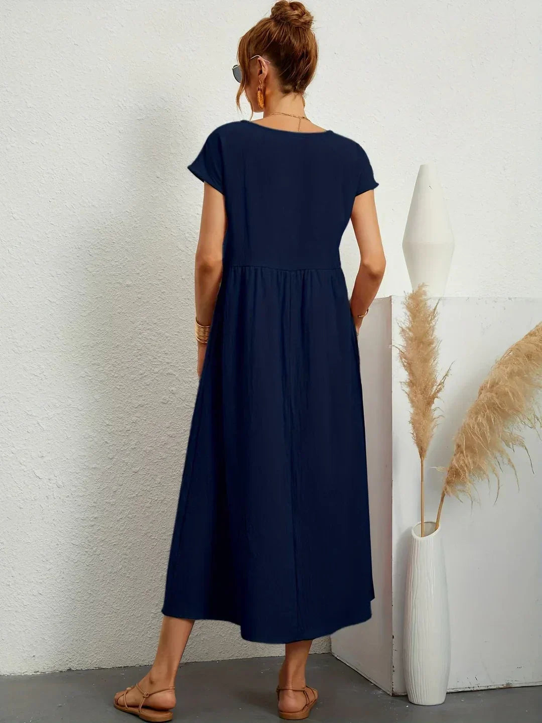 Gabriela™ Vestido Midi Fluido Cubre Abdomen