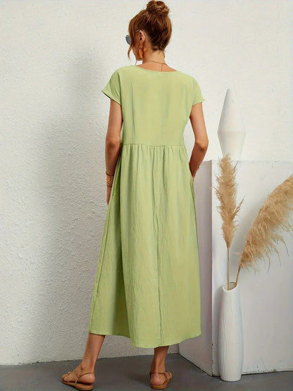 Gabriela™ Vestido Midi Fluido Cubre Abdomen