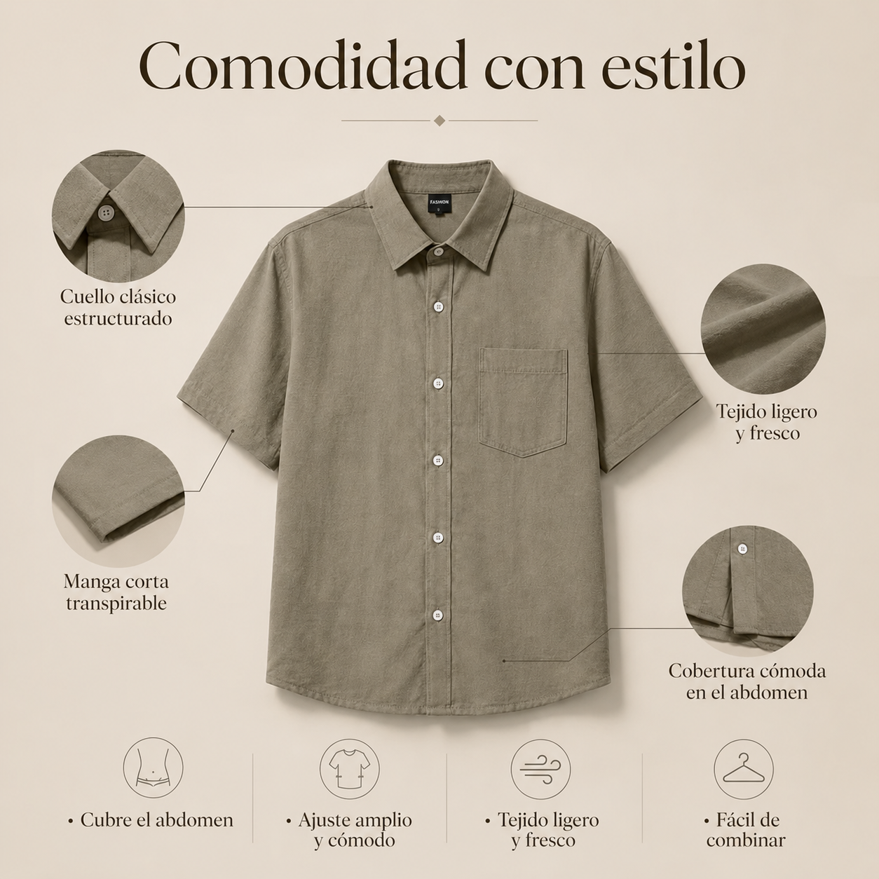 Camisa Hugo Cubre Abdomen